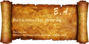 Balázsovits András névjegykártya